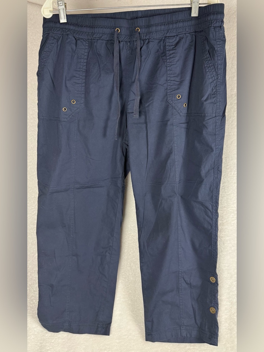 Star Style Blue Cropped Cargo Pants Lightweight- Size XL